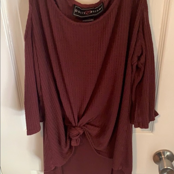 Buckle Brand Cold Shoulder Waffle Knit Top - Picture 6 of 8